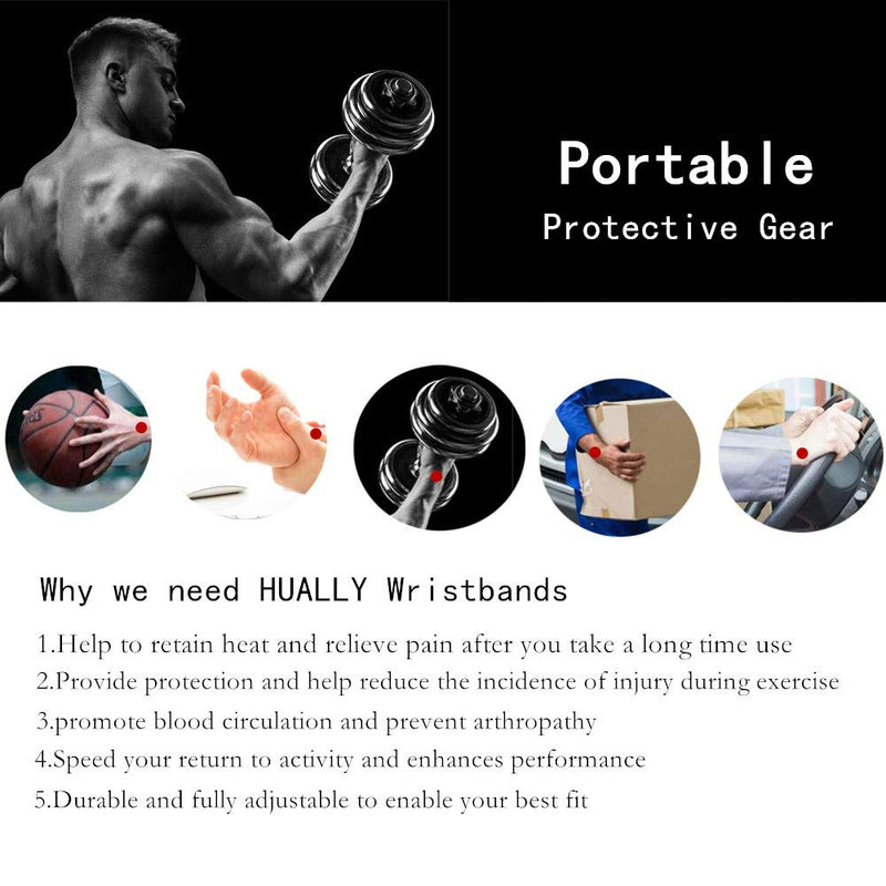 Hually Wrist Support, 2 Pack Wrist Brace for Men and Women Adjustable Breathable and Comfortable One Size Fits all,wrist straps, wrist wraps, Wristbands for Sports gym Weightlifting Bench Press etc - NewNest Australia