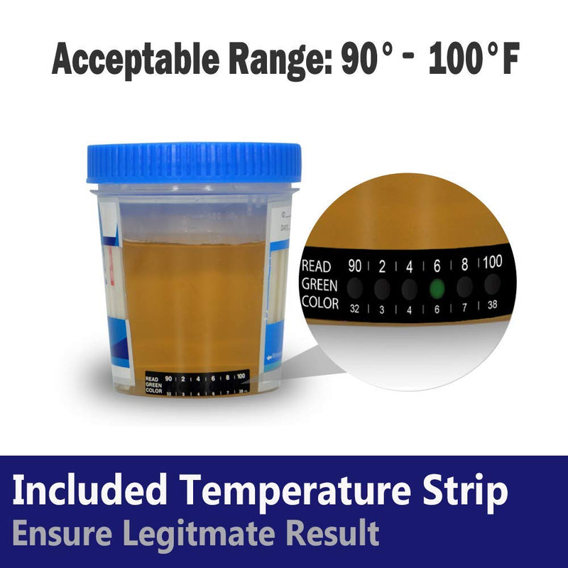 Prime Screen 14 Panel Urine Drug Test Cup - Instant Testing Marijuana (THC),OPI,AMP, BAR, BUP, BZO, COC, mAMP, MDMA, MTD, OXY, PCP, PPX, TCA - with 3 AD and Temperature Strips - [5 Pack] -EXP:12/24/22 - NewNest Australia