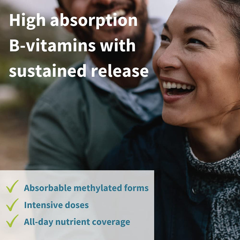 Super B-Complex – Methylated Sustained Release B Complex & Vitamin C, Folate & Methylcobalamin, Vegan, 60 Small Tablets 60 Count (Pack of 1) - NewNest Australia