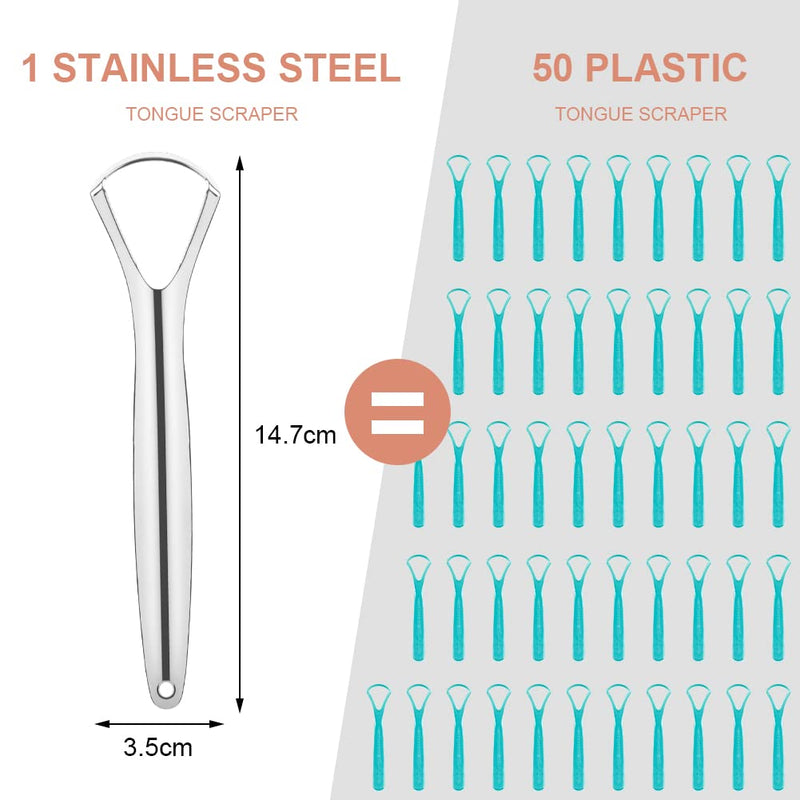 Acwoo Tongue Cleaner Stainless Steel, Pack Of 2 Tongue Scrapers, Toungescraper With Handles For Adults Oral Care, Tongue Scraper Probadent Against Bad Breath Tongue Brush Heals Bad Breath (Silver) Silver - NewNest Australia