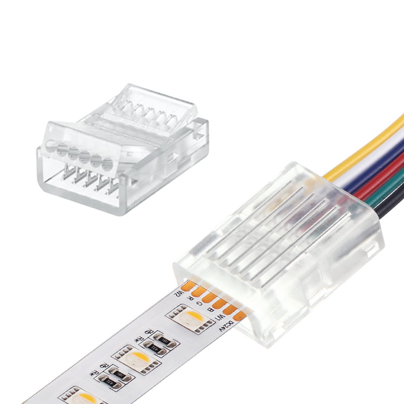 10 Packs 6 Pin 12 mm Solderless LED Strip Connector, Transparent Track Lighting Connectors, Wire Strip Lights, 16.4 Feet LED Strip for LED Pin Connector - NewNest Australia