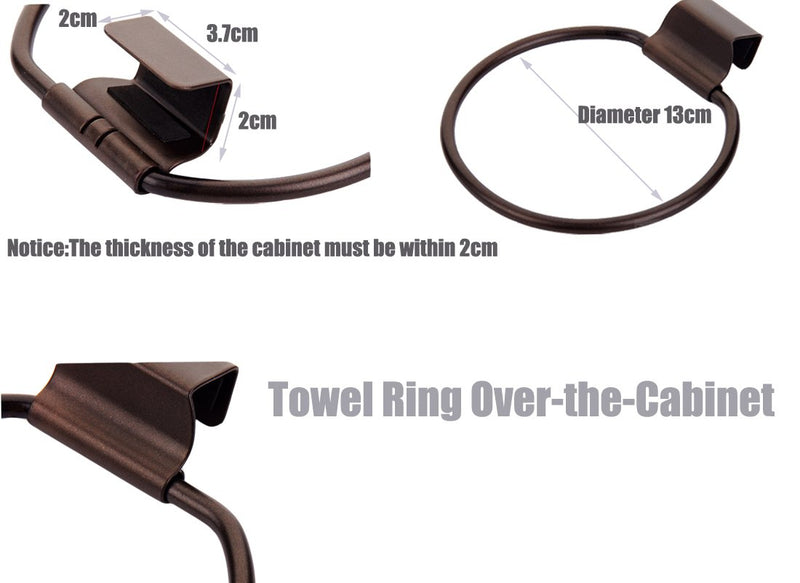 Fashionclubs Iron Towel Ring Over-the-Cabinet Door For Kitchen And Bathroom,Bronze (2) 2 - NewNest Australia