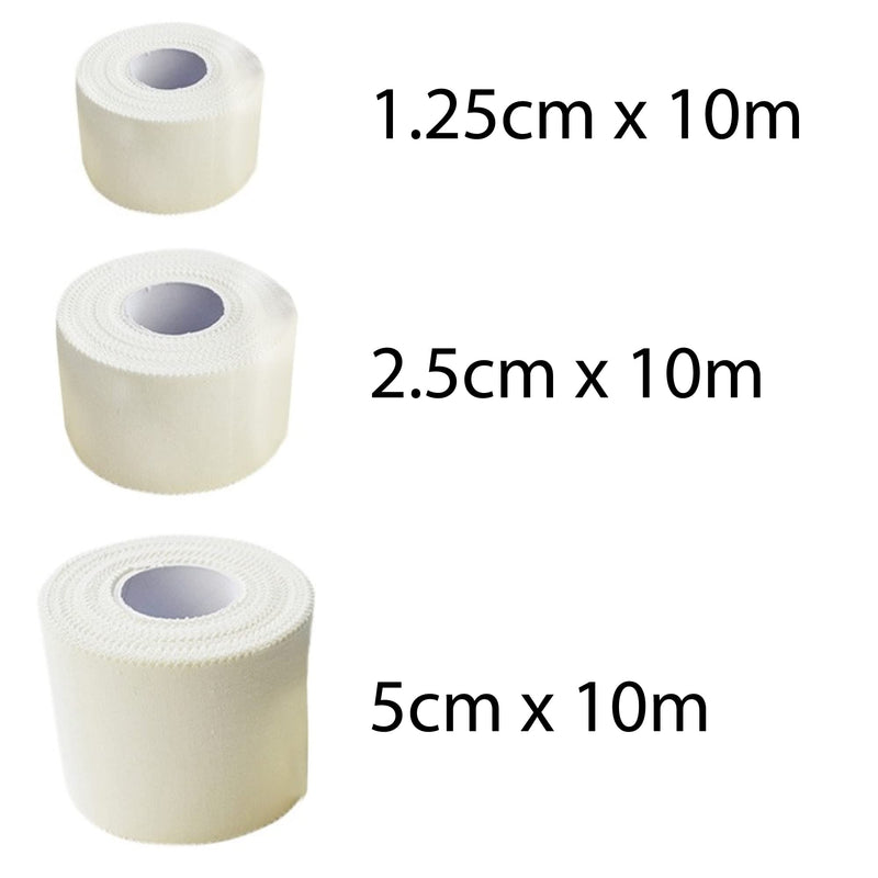 White Zinc Oxide Tape - Self Adherent Cohesive Tape, Healthcare Sports Strapping Tape Rolls - Long Strong Rigid Latex Free Athletic Tape for Boxing, Physio Injury. 1.25cm x 10m (1 Roll) - NewNest Australia