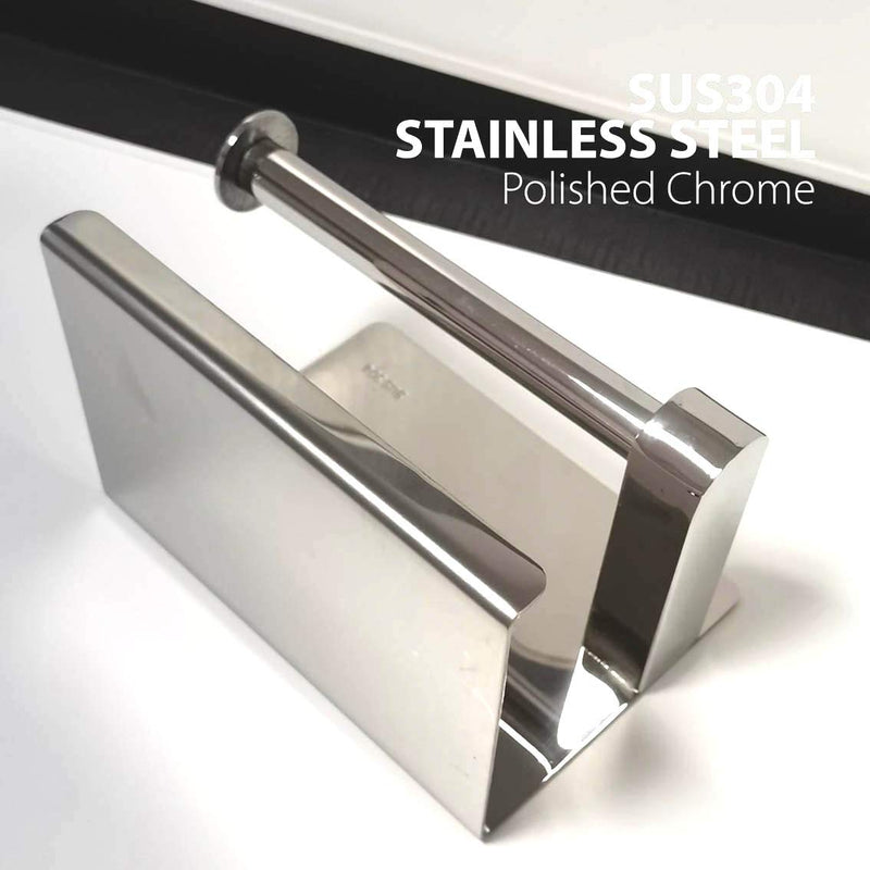 Toilet Paper Holder - Toilet Paper Roll Holder with Shelf, Adhesive No Drilling or Wall Mounted with Screws for Bathroom, It Holds Mega Roll- Stainless Steel Polished Chrome Silver - NewNest Australia