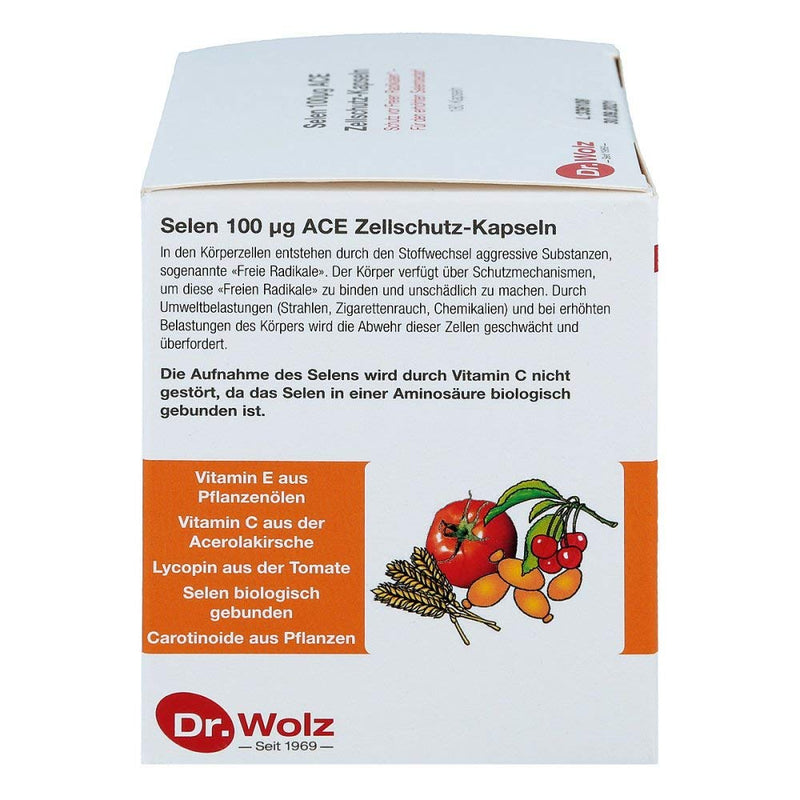 Selenium ACE 100 µg from Dr. Wolz, selenium capsules with vitamin C and E, for cell protection, contains vitamins, minerals and trace elements, 180 capsules 180 pieces (pack of 1) - NewNest Australia