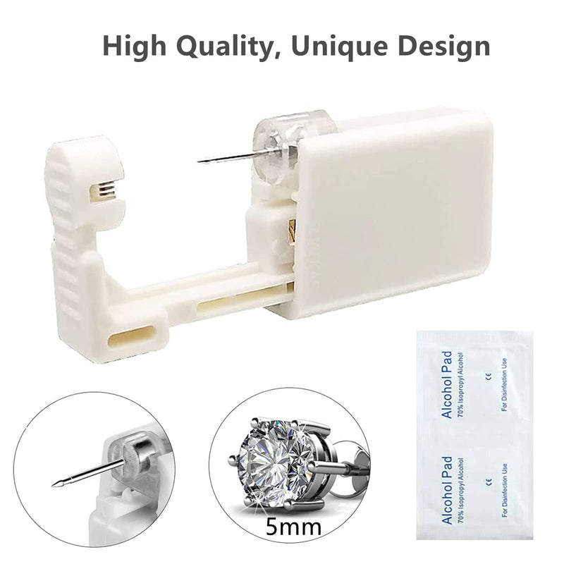 Ear Piercing Kit – 4 Pack Self Ear Piercing Gun, Disposable Ear Pearcings Kit with 5mm Silver Earring Studs Safety Ear Piercing Gun Kit Tool - NewNest Australia