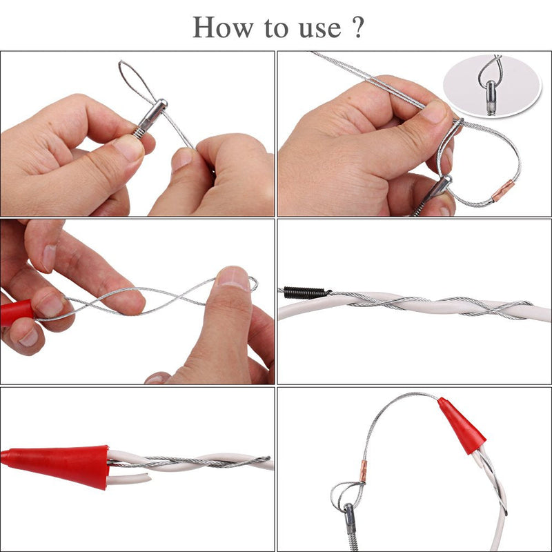 Fish Tape Wire Puller Through Wall Wire Threader Fish plus Fish Cable Fastener with Steel rope 20FT(6M) - NewNest Australia
