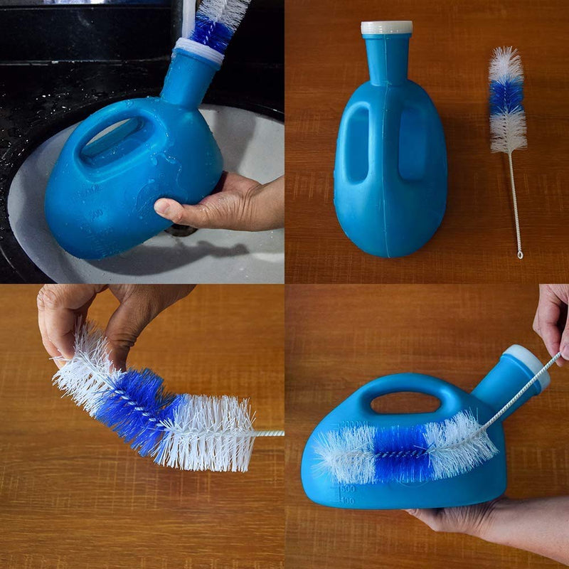 Male Urinal Portable Mens Potty Pee Bottle Collector Travel Toilet with lid 2000 ml/66 oz for Elderly, Incontinence, Driving, Camping (Blue) Blue - NewNest Australia