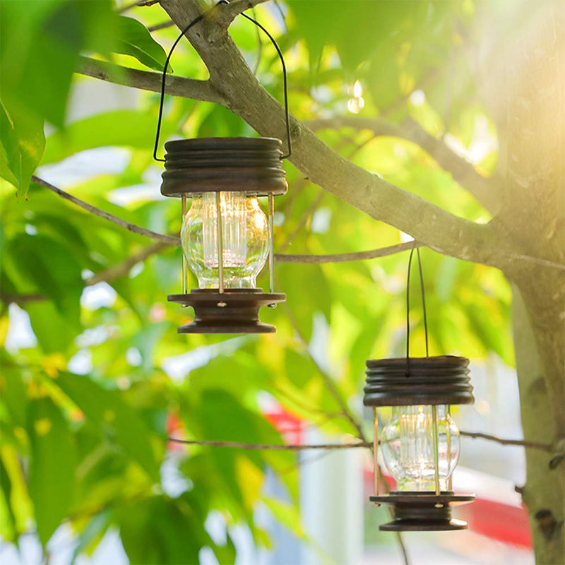 Hanging Solar Lights Outdoor - 1 Pack Solar Powered Waterproof Landscape Lanterns with Retro Design for Patio, Yard, Garden and Pathway Decoration (Warm Light) 5.5" (1 Pack) - NewNest Australia