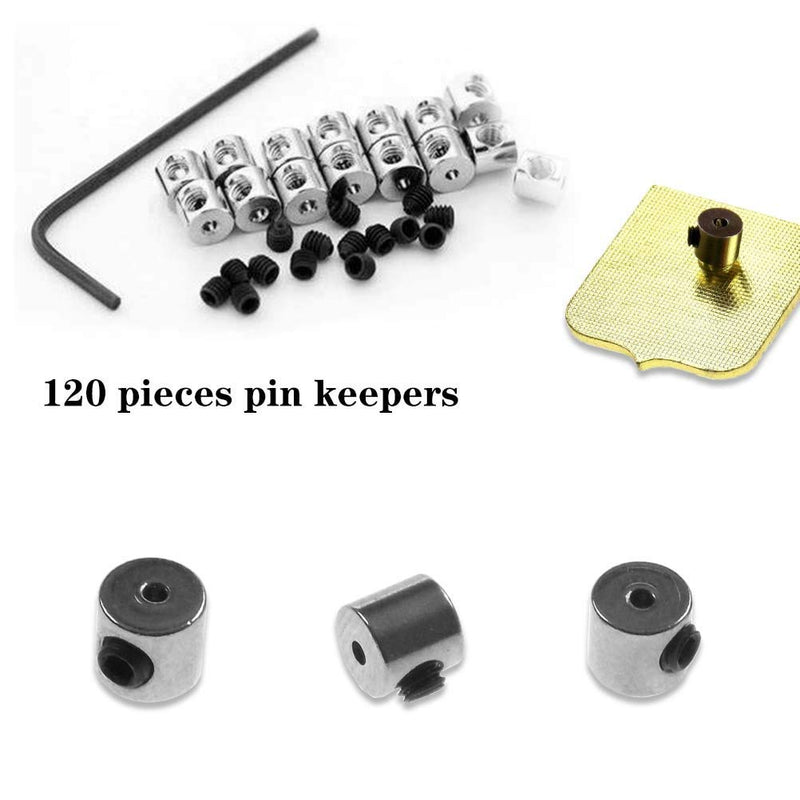 Pin Locks Pin Backs Locking Clasp with Wrench, Cooyeah 120 Pieces Locking Pin Keepers Backs Locking Clasp Sliver 6 x 5 mm - NewNest Australia