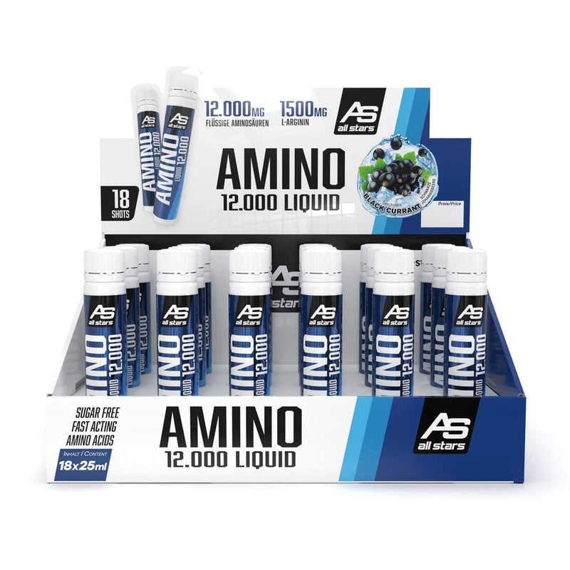 All Stars Amino Liquid 18 X 25 Ml Black Currant I Amino Acids Liquid & High Dosage I Drink With Bcaa + Glutamine + L-Arginine I Syrup For Mixing With Water I Liquid Supplement, Sugar-Free - NewNest Australia