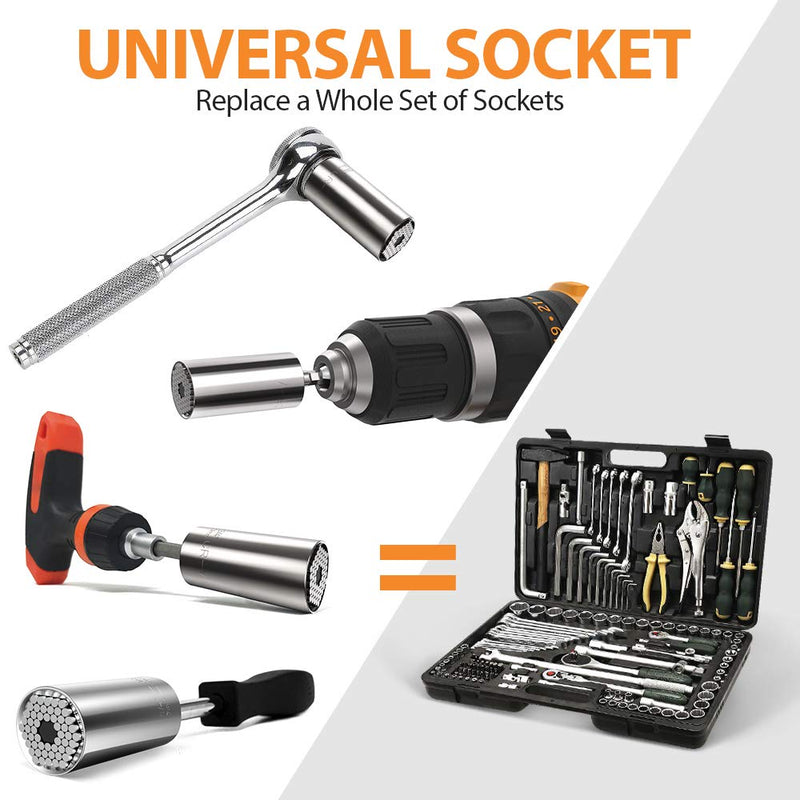 Universal Socket Tools Gifts for Men Women - Super Socket Sets Dad Gifts, Gadgets Tools for Men Mechanic Tools With Power Drill Adapter 7-19 MM, Unique Gift For Dad, Fathers Day Gifts for Dad 1 - NewNest Australia