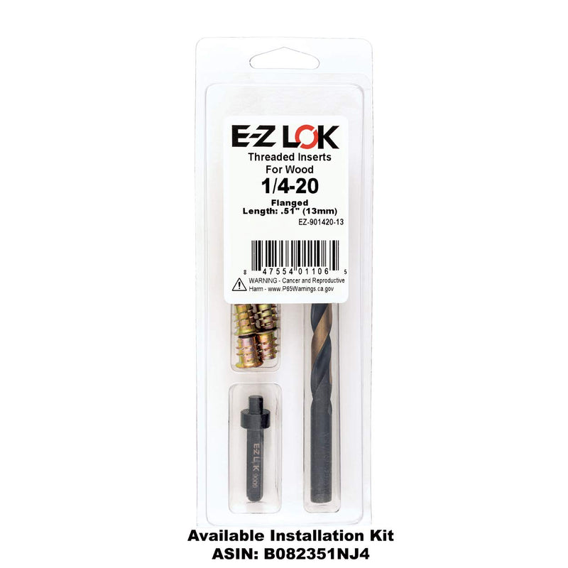 E-Z LOK - 901420-13 E-Z Lok Threaded Insert, Zinc, Hex-Flanged, 1/4"-20 Internal Threads, 13mm Length (Pack of 100) Hex" - NewNest Australia