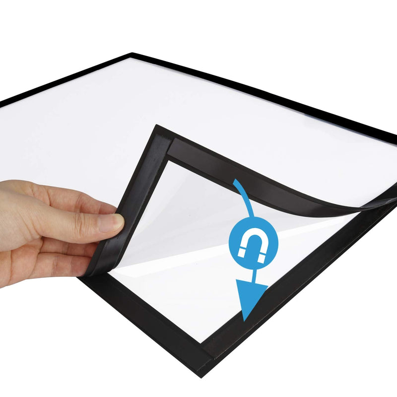 MFoffice 11x17 Window Poster Frame Made of Durable PVC and Strong Magnetic,Self Adhesive Flexible Display Frame,Black,Pack of 2 Black 11x17Inch - NewNest Australia