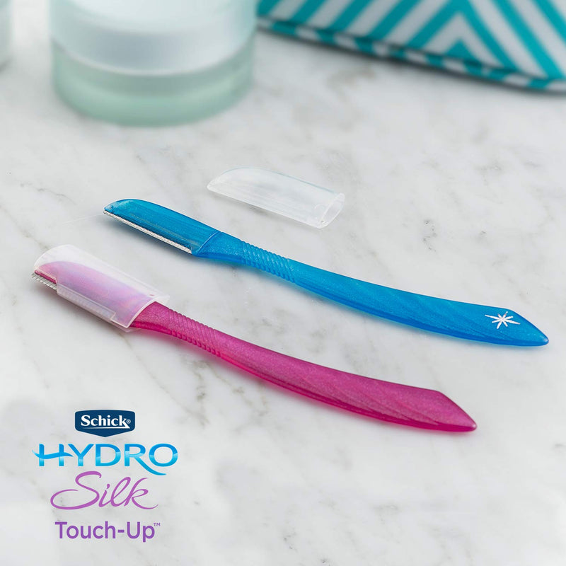 Schick Hydro Silk Touch-Up Multipurpose Exfoliating Dermaplaning Tool, Eyebrow Razor, and Facial Razor with Precision Cover, 3 Count (Packaging May Vary) - NewNest Australia