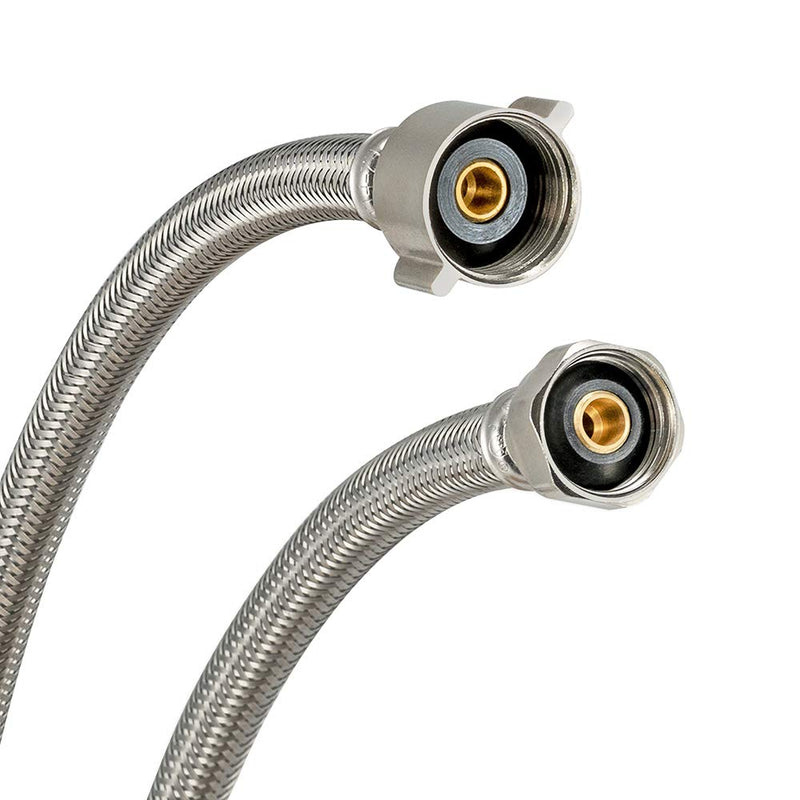 Eastman 48094 Flexible Toilet Connector, Stainless Steel Braided Hose with Ballcock nuts, 7/8-inch B/C x 1/2-inch Compression Inlet, 16-Inch Length 16" Length - NewNest Australia