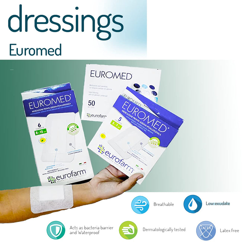 EUROMED - Post-Operative Adhesive Island Wound Dressing 2 x 3 in (5 Pieces per Box) 2 x 3 - 5PCS - NewNest Australia
