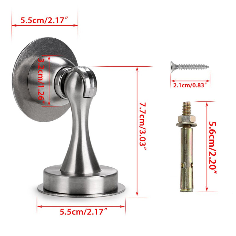 Sumnacon Magnetic Door Stopper, Heavy Duty Stainless Steel Door Stop Holder Come with 4 Pcs 3M Double-Sided Adhesive Tape & Hardware Screws,Install with Adhesive Tape Or Screws On Floor Wall (Silver) Silver - NewNest Australia