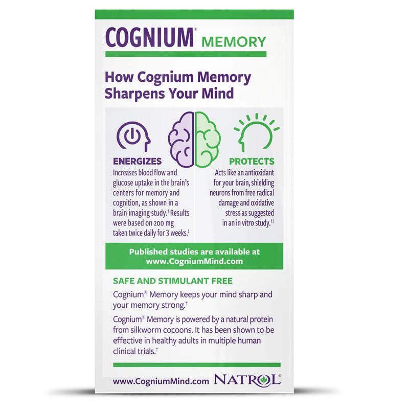 Natrol Cognium Tablets, Brain Health, Keeps Memory Strong, Shown to Improve Memory and Recall in Healthy Adults, Safe and Stimulant Free, 100mg, 60 Count - NewNest Australia