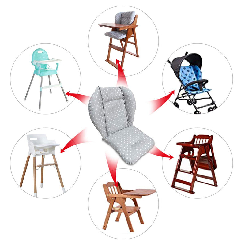 High Chair Cushion, High Chair Pad/seat Cushion/Baby High Chair Cushion,Soft and Comfortable,Light and Breathable,Make The Baby More Comfortable (Gray Background Stars Pattern) - NewNest Australia