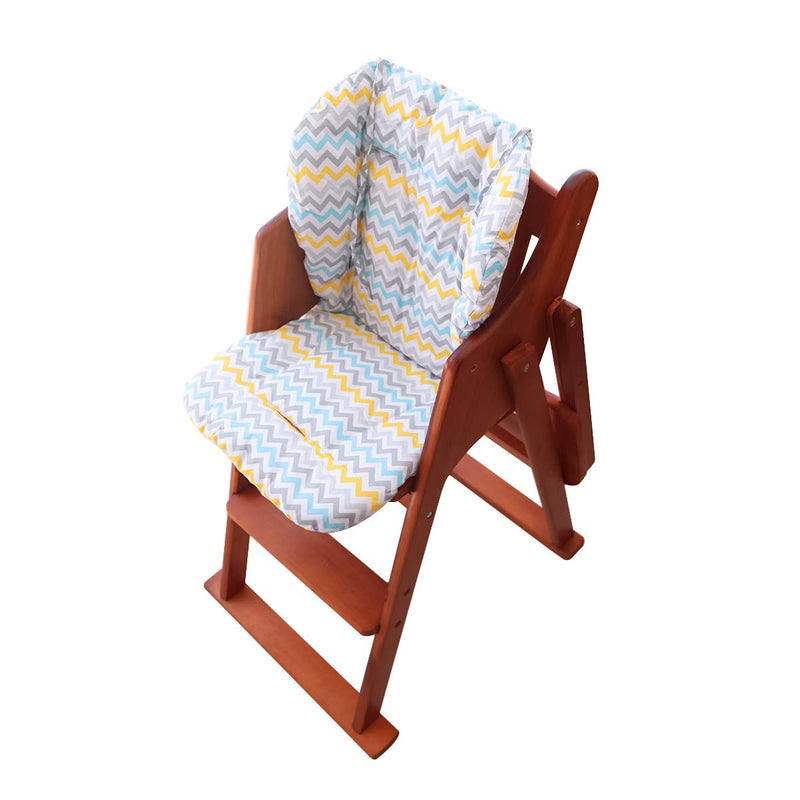 Twoworld High Chair Cushion, Large Thickening Baby High Chair Seat Cushion Liner Mat Pad Cover Breathable (Wavy Stripes) Blue Wavy Stripes - NewNest Australia