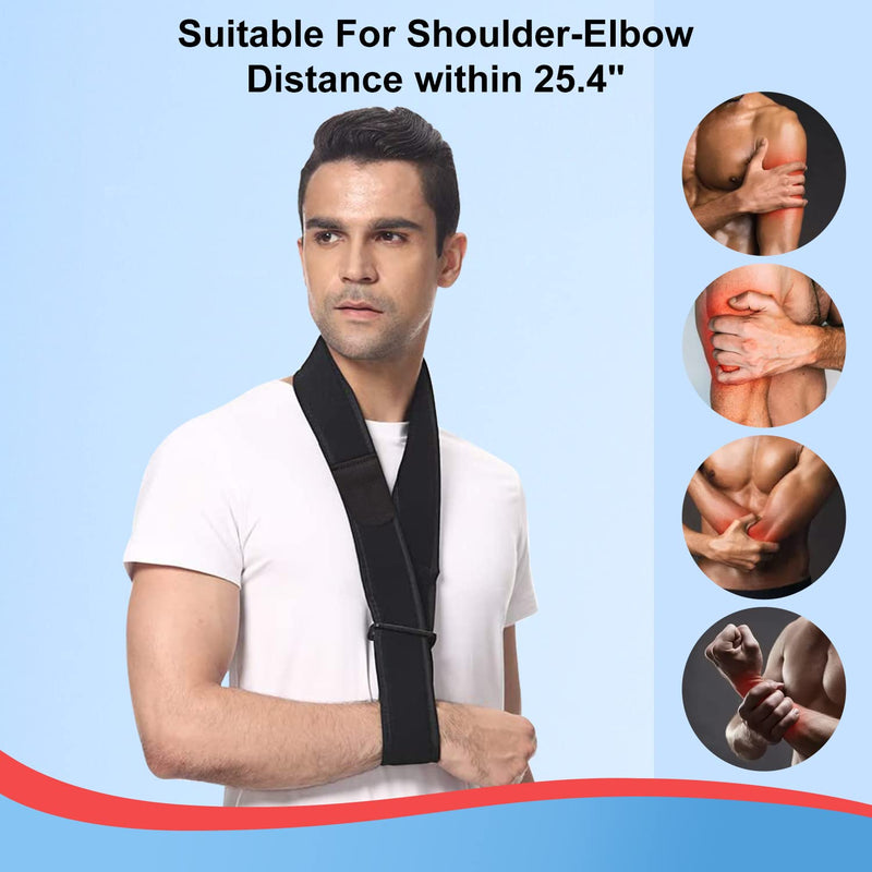 supregear Arm Sling, Adjustable Collar and Cuff Sling Immobilizer Lightweight Neck Support Simple Arm Sling Breathable Medical Shoulder Support for Men Women, One Size Fits All, Black - NewNest Australia