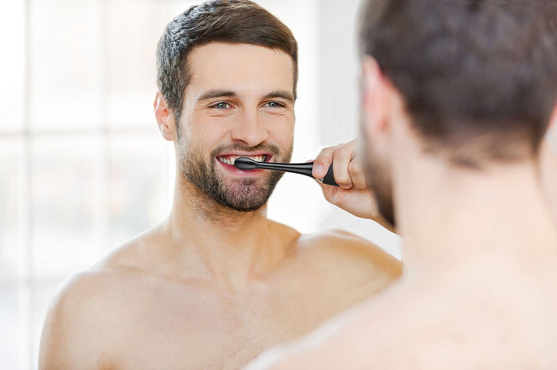 AquaSonic Black Series Ultra Whitening Toothbrush – ADA Accepted Electric Toothbrush - 8 Brush Heads & Travel Case - Ultra Sonic Motor & Wireless Charging - 4 Modes w Smart Timer - Sonic Electric - NewNest Australia