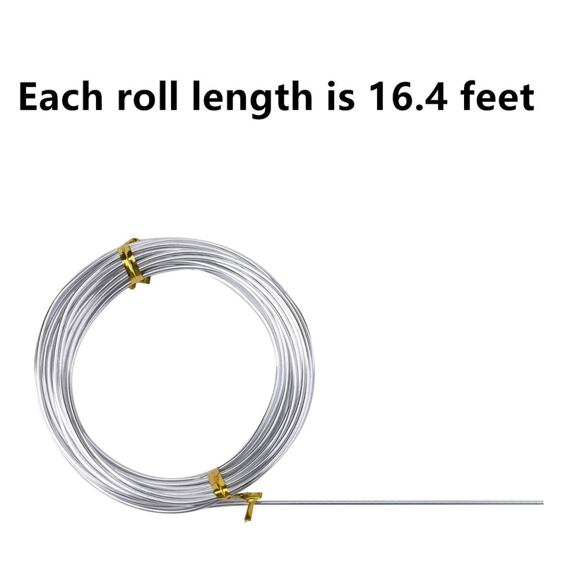 Sunmns 6 Rolls Silver Aluminum Wire, DIY Craft Art Wire, Soft and Flexible Metal Iron Wire, 1mm, 1.5mm, 2mm, 3mm in Thickness - NewNest Australia