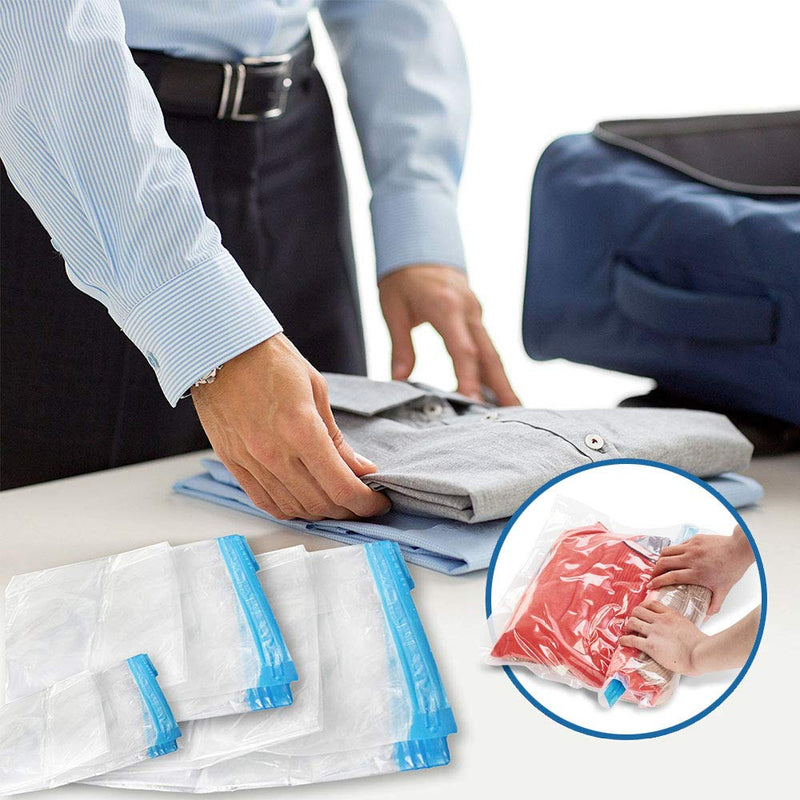 NewNest Australia - Spacesaver Premium Travel Roll Up Compression Storage Bags for Suitcases -No Pump or Vacuum Needed - Perfect for Traveling! (Travel 8 Pack) Travel 8 pack 