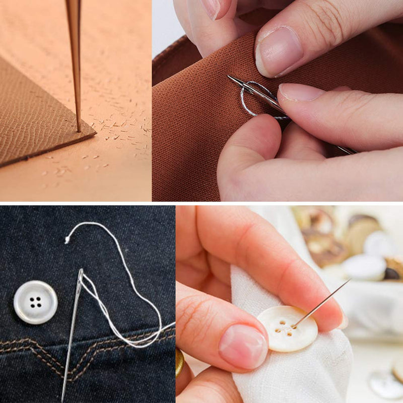 Leather Sewing Upholstery Repair Kit with Sewing Awl, Seam Ripper, Leather Hand Sewing Stitching Needles, Sewing Thread, Leather Craft Tool Kit for Beginners and Professionals Leather Craft DIY - NewNest Australia