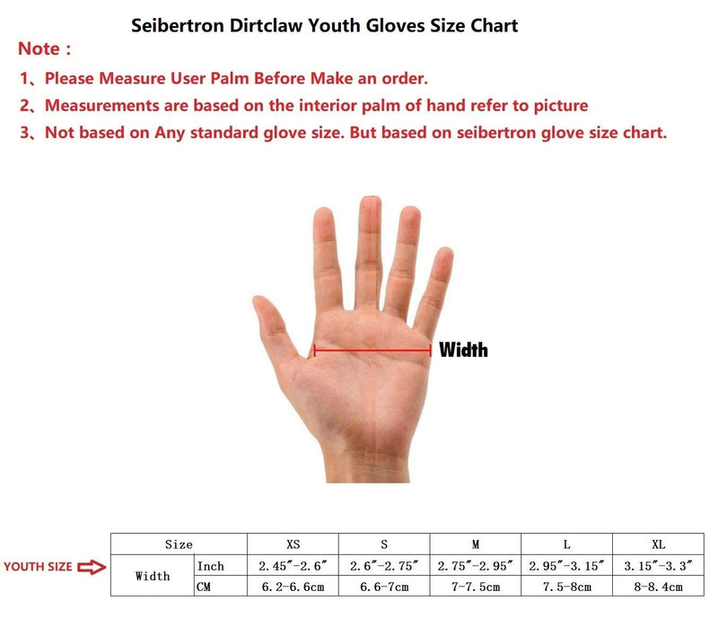 Seibertron Dirtclaw Youth BMX MX ATV MTB Road Racing Mountain Bike Bicycle Cycling Off-Road/Dirt Bike Gel Padded Anti - Slip Palm Fingerless Gloves Motorcycle Motocross Sports Gloves Youth Size Red L Youth - NewNest Australia