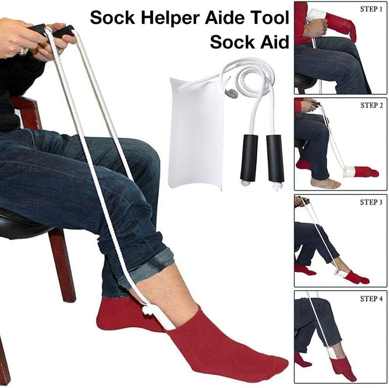 Socks Dressing Aid, Sock Stocking Aid Easy On And Off Stocking Aid Slider, Gripping Aid For Compression Socks, Aid Tool, Simple Stocking Slider For Seniors, Disabled, Pregnant Women, White - NewNest Australia