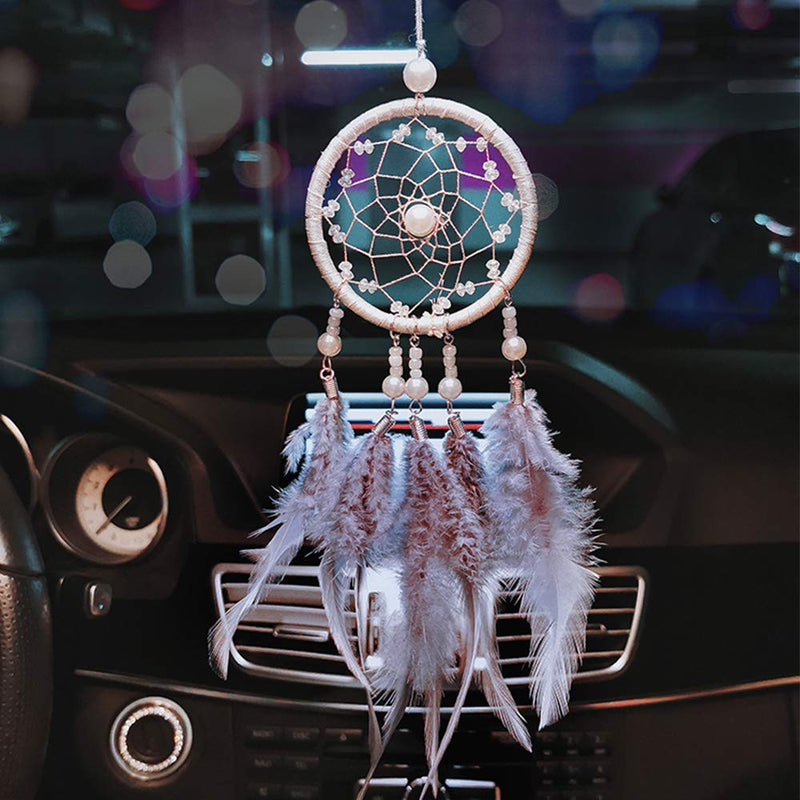 NewNest Australia - Dream Catcher Car Interior Rearview Mirror Dangle 2.8" Diameter and 13" Long 