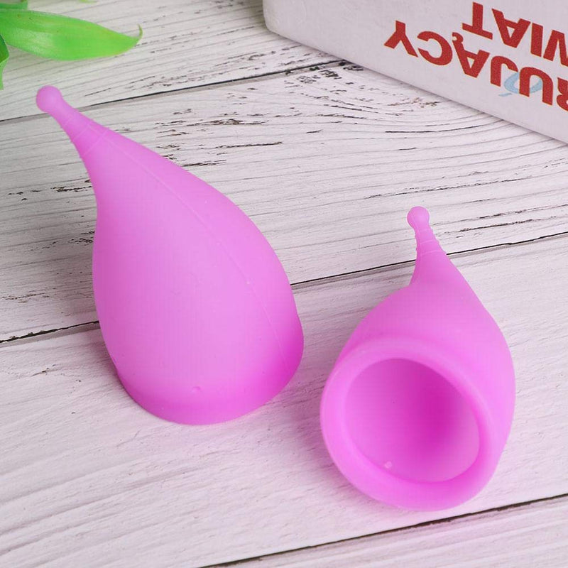 Menstrual Cup Set, Silicone Women Reusable Period Cup Collector Comfortable Lady Feminine Hygiene Cups - Alternative Protection to Tampons and Cloth Sanitary Napkins(Purple) Purple - NewNest Australia