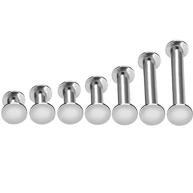 Pangda 80 Set Chicago Binding Screw Assorted Kit Metal Round Cross Head Stud Screw Post Nail Rivet Chicago Button for DIY Leather Decoration Bookbinding (5 x 5, 8, 12, 18, 25, 35, 45, Silver) 5 x 5, 8, 12, 18, 25, 35, 45 - NewNest Australia
