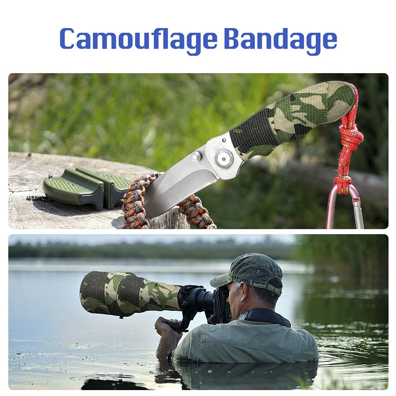 Qigui 8 Rolls Self-Adhesive Cohesive Bandage Camouflage Tape Cohesive Bandage Plaster Bandage Finger Plaster Bandage Bandage Fixing Bandage Elastic Bandage For Hunting Sports Outdoors 5 Cm - NewNest Australia