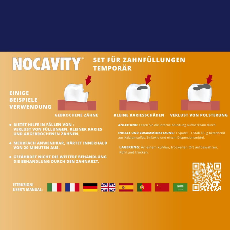 Nocavity - Temporary Dental Filling Set - Isolates the tooth cavity and relieves pain from filling loss, small caures and broken teeth - NewNest Australia