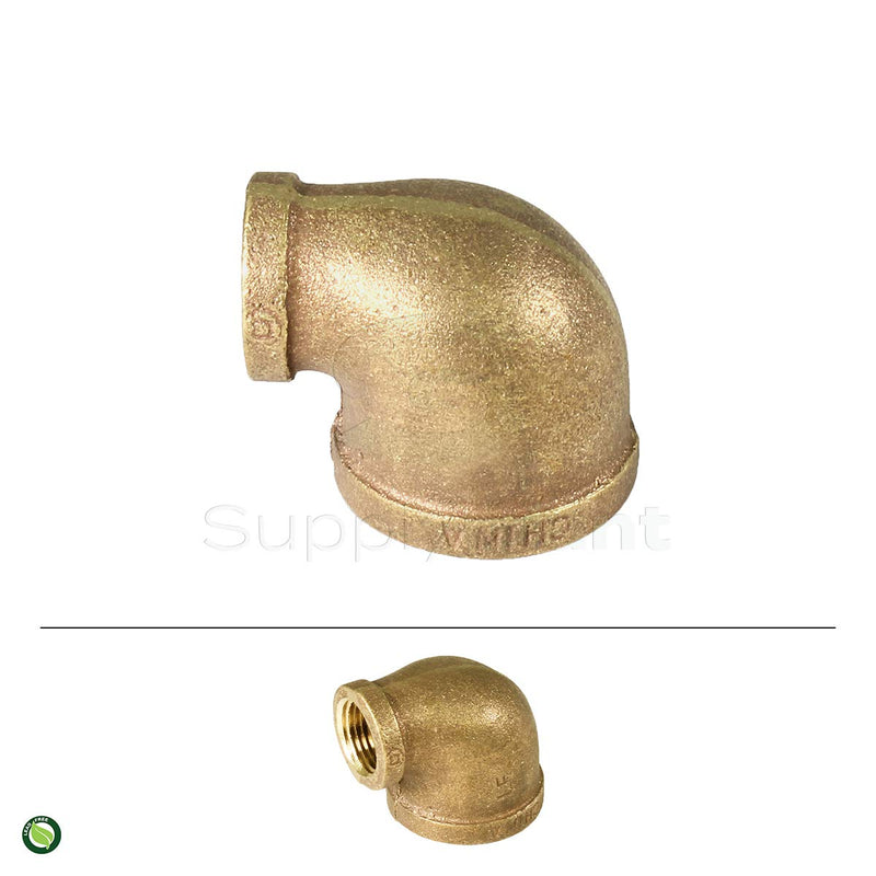 Supply Giant CSSM1141 1-1/4 in. x 1/2 in. Lead Free 90-Degree Reducing Elbow with Female Threaded Ends, Brass Construction, Higher Corrosion Resistance Economical & Easy to Install, 5 - NewNest Australia