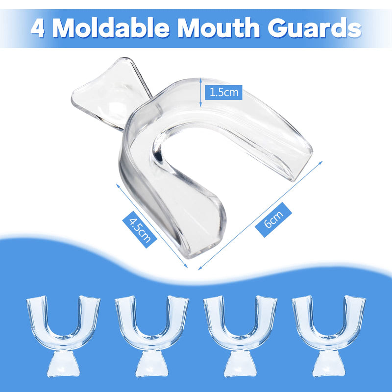 Teeth Guard for Night Grinding, 4 Pack Night Sleep Guard Teeth Grinding, Retainer, Moldable Fit Mouth Guard for Teeth Grinding with Carry Case, Custom Fit Teeth Retainers,Clear - NewNest Australia