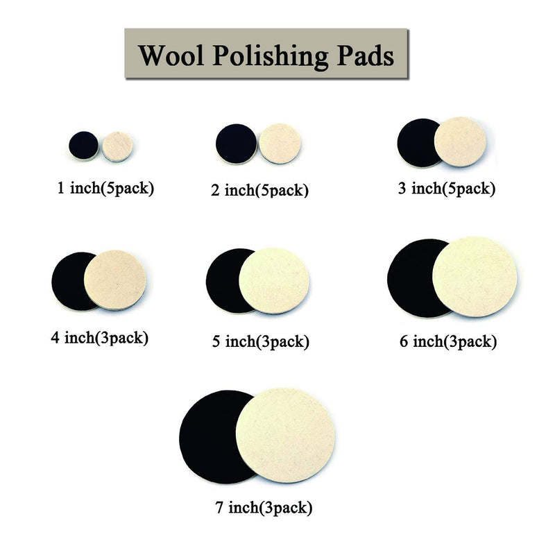 5 Inch (125mm) Wool Felt Polishing Pad Hook and Loop Compressed Woolen Wheel Buffing Pads for Car & Boat Polishing, Waxing, Sealing, Pack of 3 5" x 3PCS - NewNest Australia