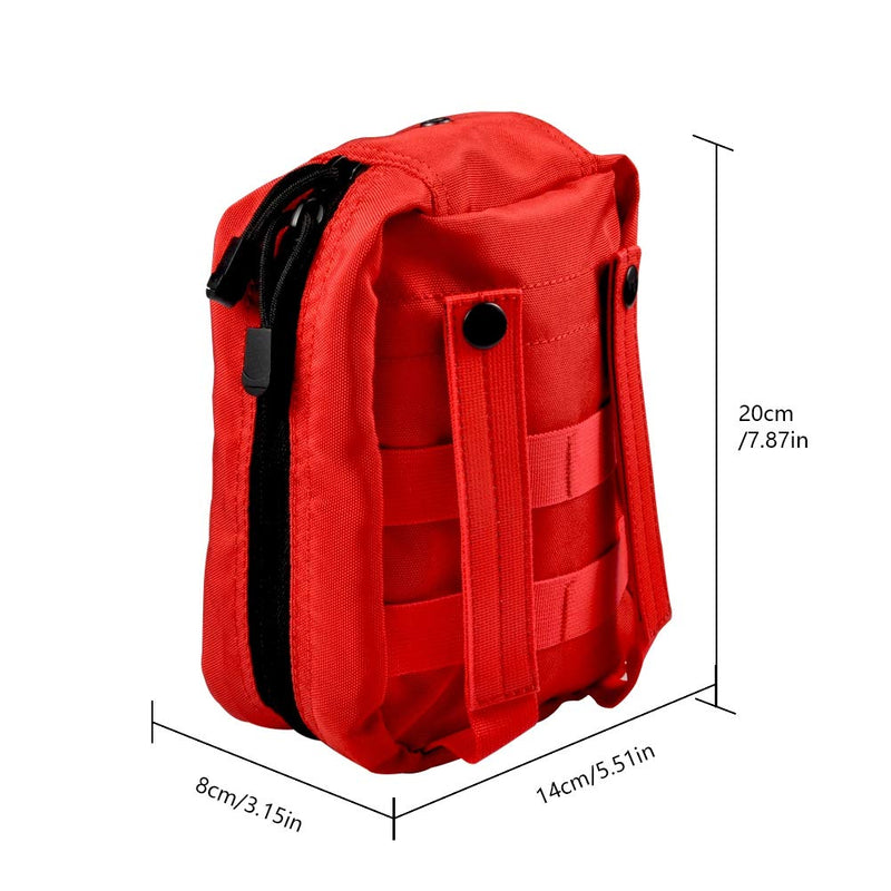 Yosoo Health Gear Tactical First Aid Bag, First Aid Kit Bag Empty For Car, Travel, Sports, Camping, Home, Hiking Or Office, Molle Emt Pouches Emergency Survival Kit-Red - NewNest Australia
