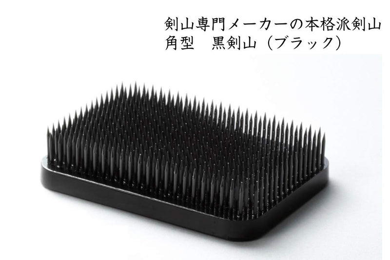 Flower Frog Needle Point Holder Rectangle Kenzan Ikebana Flower Arrangement Made in Japan (Rectangle 2.7-2.0, Black) Rectangle 2.7-2.0 - NewNest Australia