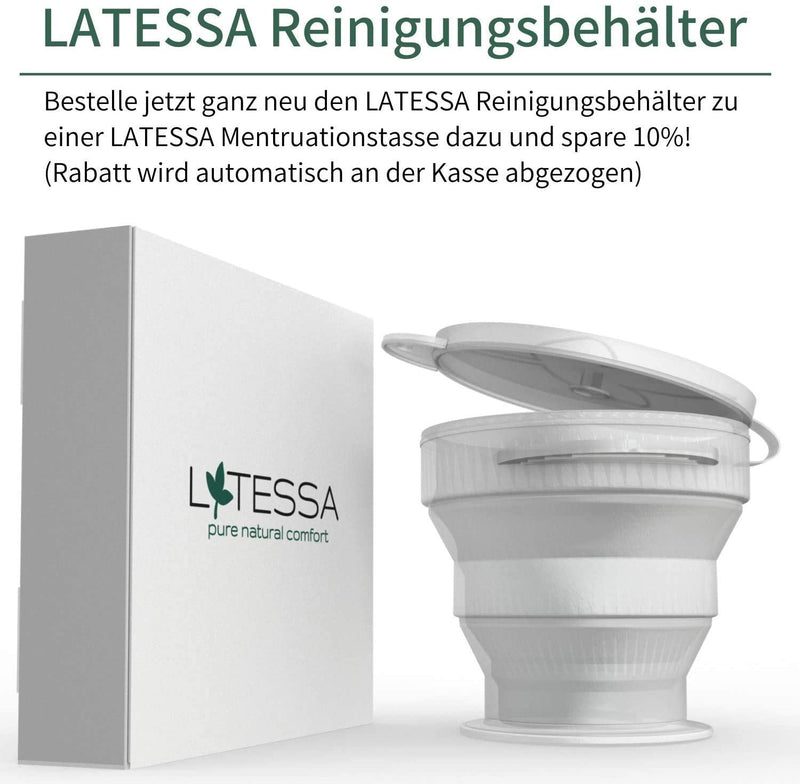 LATESSA menstrual cup, test very good, Made in Germany, BPAfree, menstrual cup, period menstrual cup, period cup, gift for woman, alternative whether soft tampons or pads, S small - NewNest Australia