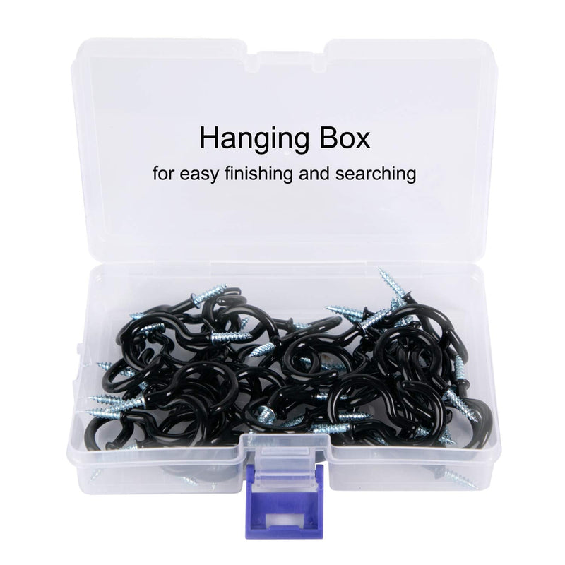 50 Pack Ceiling Hooks 1-1/4inch Plants Hooks Screw-in Wall Hooks, Cup Hooks Vinyl Coated Kitchen Hooks for Outdoor and Indoor Use (50 PCS) - NewNest Australia