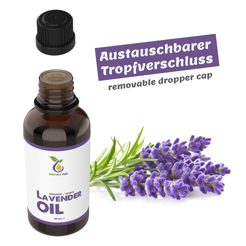 Organic Lavender Oil 30 Ml - 100% Natural Lavender Oil Essential Oil - Vegan - Lavender Oil (Lavandula Latifolia) For Good Sleep Or Oil Burner - Aroma Diffuser Oil - NewNest Australia