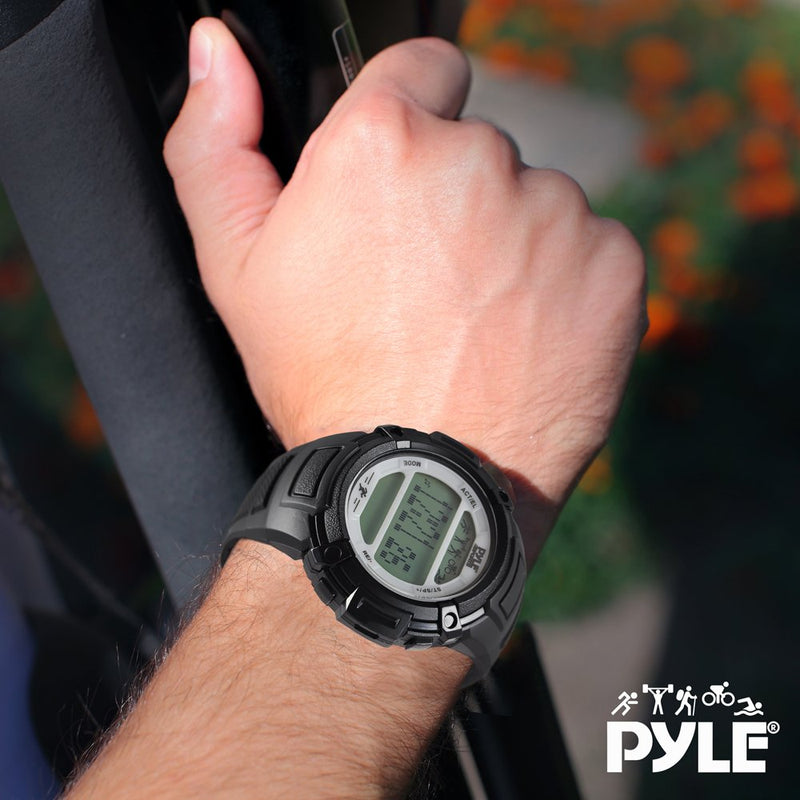 Digital Multifunction Sports Wrist Watch - Smart Fit Classic Men Women Sport Running Training Fitness Gear Tracker w/ Sleep Monitor, Pedometer, Alarm, Stopwatch, Backlight - Pyle PAST44SL (Silver) - NewNest Australia