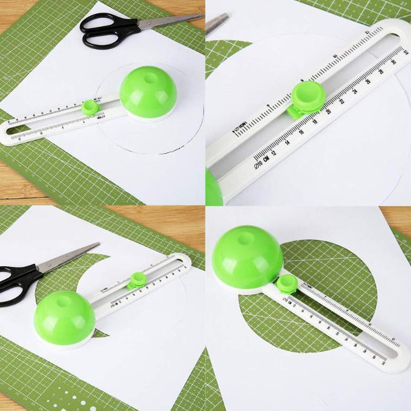 Circle Cutter Paper Trimmer Scrapbooking Circular Cutter Craft Cutting Tool, Rotary Cutter for Cardstocks (included 3 blades) (Green) Green - NewNest Australia