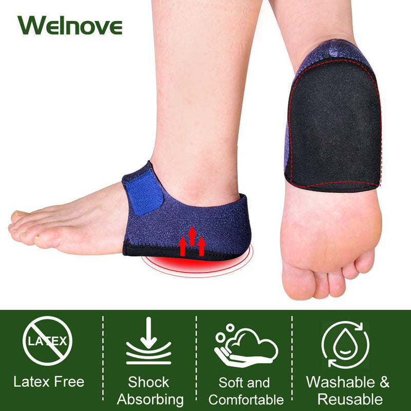 Welnove 2PCS Heel Protectors, Heel Sleeves Pads, Heel Pads Cushion, Heel Support for Relieving Heel Pain from Plantar Fasciitis - Heel Spur -Tendinitis- Cracked Heels Blue-1 2 Count (Pack of 1) - NewNest Australia