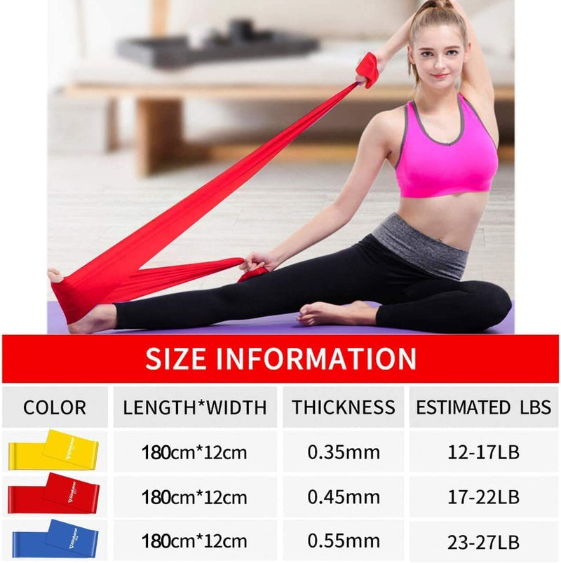 Haquno 3 Pack Exercise Resistance Bands; Set with 3 Resistance Levels;1.8M Exercise Bands Resistance for Women and Men. Ideal for Strength Training, Yoga, Pilates 1.8M-3Pack - NewNest Australia