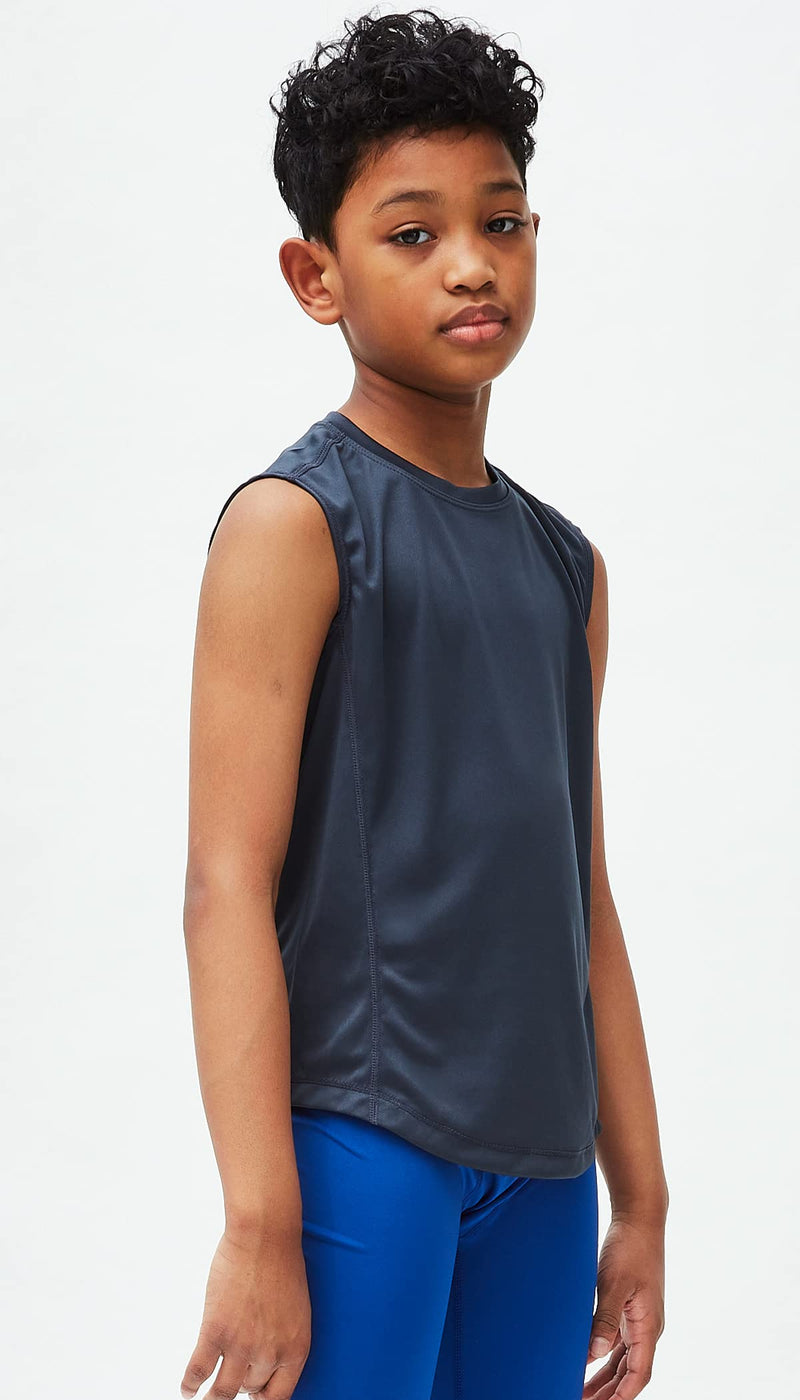 DEVOPS Boys Baselayer Workout Tank Top Sleeveless X-Small #3pack Black/Charcoal/Navy - NewNest Australia